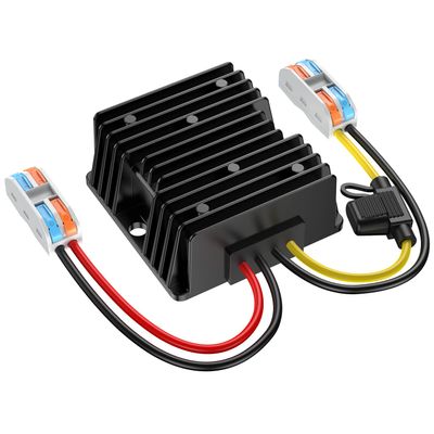24 Volt to 12 Volt Converter Step Down with Fuse Waterproof and Wire Terminal Block, 24V to 12V Transformer 10A 120W, 18V to 12V Converter for Golf Cart Light Solar System (Accept DC 15-40V Inputs)