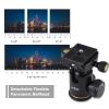 Andoer Portable Camera Tripod Stand Aluminium Alloy 360 Rotatable Ball Head 5kg/11lbs Load Capacity 140cm/55in Max. Height with Detachable 2-Section Center Shaft Carrying Bag for DSLR Cameras view 3