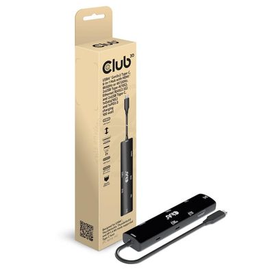 Club 3D CSV-1599 USB4 Gen3x2 Type-C, 6-in-1 Hub with HDMI 8K60Hz or 4K120Hz, 2xUSB Type-A (10G), Ethernet RJ45(2.5G) and 2xUSB Type-C, 1x Data (10G) and 1 x PD3. .0 charging 100 watts
