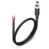 GINTOOYUN Anti-Dropout DC Power Pigtail Cable 16AWG with Nut DC5.5mmx2.1mm Male Plug to Open Bare Wire Power Cord for Outdoor Security Camera, CCTV, DVR, etc(1.64 FT) view 1