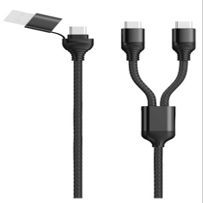 2GO Duo USB/Type C Charging Cable Type C Black 120 cm