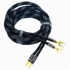 Arklove 1pcs 35ft 12AWG Premium Heavy Duty Braided Wire Dual Banana to Y-Type Gold Plated Plug Speaker Cable OFC Oxygen-Free Copper view 1