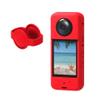 Andoer Panoramic Camera Silicone Protective Case with Shockproof Lens Cap Compatible with Insta360 X3 Camera Accessories, Red view 1