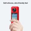 Andoer Panoramic Camera Silicone Protective Case with Shockproof Lens Cap Compatible with Insta360 X3 Camera Accessories, Red view 3