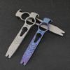 Titanium EDC Pry Bar with Bottle Opener Wrench Outdoor Pocket Crowbar Pry Bar Multi Tool for Camping Hiking Fishing Outdoor Survival (stone wash) view 2