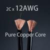 Arklove 1pcs 3ft 12AWG Premium Heavy Duty Braided Wire Dual Banana to Y-Type Gold Plated Plug Speaker Cable OFC Oxygen-Free Copper view 2