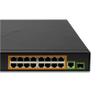 BV-Tech 16 Ports PoE+ Switch (16 Gigabit Ethernet Ports | 1 Ethernet +1 SFP Uplink) -230W - Fanless Desktop Design, Sturdy Metal Housing - 802.3af/at view 4