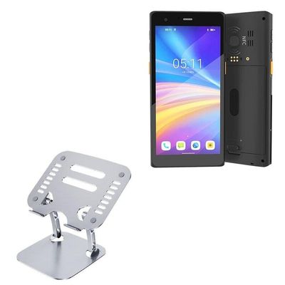 BoxWave Stand and Mount Compatible with Emdoor EM-T695 - Executive VersaView Laptop Stand, Ergonomic Adjustable Viewing Angle Metallic Riser - Metallic Silver