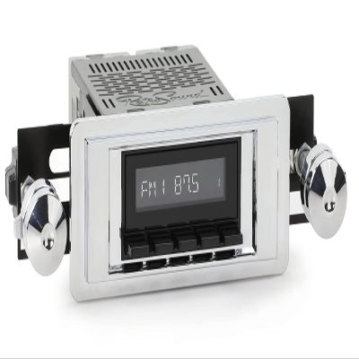 RetroSound RetroRadio AM FM Stereo 02-72 Black Compatible with 1957 Pontiac Cheiftan