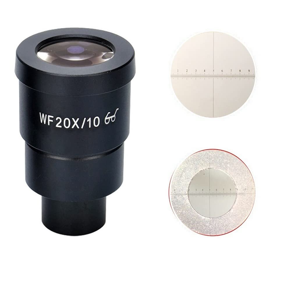 BAHCCE Lab Microscope Slides WF10X WF20X Stereo Microscope Eyepieces Lens Microscope Parts (Color : WF20X (with Scale))
