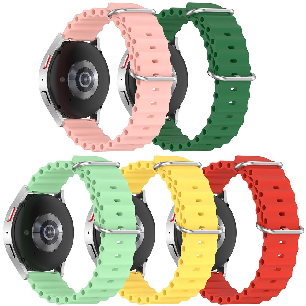 FitTurn Ocean Watch Bands Compatible with Hero Band III Donerton, Popglory, CanMixs P22 & Motast Mugu Chalyh P36A P36B, AGPTEK LW31 Smart watch- Adjustable Soft Stretchy Silicone Sports Strap Women Men Replacement Wristband Accessories (5Pack-2)