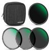 NEEWER 49mm Fixed ND Filter Kit ND1000 ND64 ND8 ND4 Neutral Density Filter Set Double Sided 30 Layer Nano Coatings/HD Optical Glass/ultra Slim/Water Repellent/Scratch Resistant/Waterproof Filter Pouch view 1