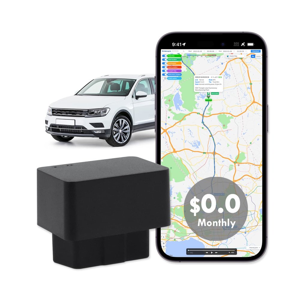 GPS Tracker for Vehicles No Monthly Fee, Car GPS Tracker Hidden Device 4G Fleet Tracking No Subscription, OBD Tracker for Teens Lover Older