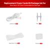 Shine Decor 5FT Power Cord Kit, Replacement for 120 VAC Single White IP65 Waterproof Connectable 11.5x7.5mm Eco LED Strip Lights Only, Pack of 3 with Pins End Caps and Heatshrink Tubes view 2