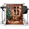 10X20ft Christmas Fireplace Photo Backdrop Wood House Snow Winter Gifts Decoration Photography Background Newborn Portrait Photography Background view 1