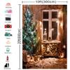 10X20ft Christmas Fireplace Photo Backdrop Wood House Snow Winter Gifts Decoration Photography Background Newborn Portrait Photography Background view 3