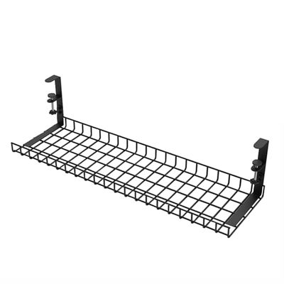 4 Pcs No Drill to Desk Cable Management Tray, Cable Racks Under Desk Cable Organizer, for Managing Cables and Power Strips (Black, 73cm)