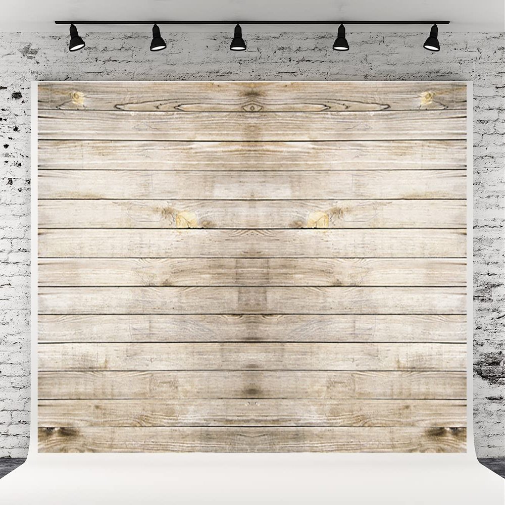 10x6.5ft Wood Backdrop Photography Background Wood Backdrop Retro Rustic White Gray Wooden Floor Backdrops for Photography