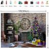 10x6.5ft Colored Christmas Tree Background Brick Wall Background Indoor Christmas Background Family Christmas Party Background Banner view 3