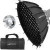 AMBITFUL 23.6''/ 60cm Studio Silver Wide Angle Beauty Dish Honeycomb Grid Bowens Mount for for Photography Studio Flash Head and Monolight view 1