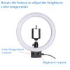 AW 8inch Dimmable LED Ring Light 5500K with Phone Holder & Selfie Stick Tabletop Stand USB for Makeup Portrait Shooting Live Stream view 4