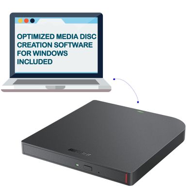 BUFFALO MediaStation 8X Portable DVD Writer with M-DISC Support - TAA Compliant