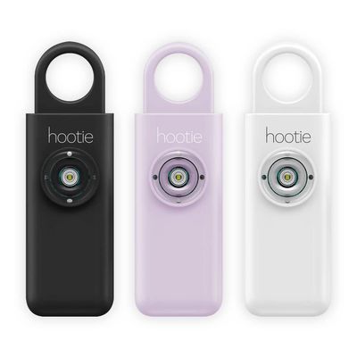 Hootie Personal Keychain Alarm for Women, Men, and Kids Protection - Hand Held Safety Siren, White, Black, and Lavender (3 Pack)