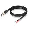 GINTOOYUN Anti-Dropout DC Power Pigtail Cable 16AWG with Nut DC5.5mmx2.1mm Male Plug to Open Bare Wire Power Cord for Outdoor Security Camera, CCTV, DVR, etc(3.28 FT) view 1