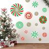 126 Pcs Christmas Candy Wall Decals Decorations Christmas Wall Stickers Peppermint Candy Floor Decals for Xmas Candyland Party Decorations view 2