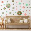 126 Pcs Christmas Candy Wall Decals Decorations Christmas Wall Stickers Peppermint Candy Floor Decals for Xmas Candyland Party Decorations view 4