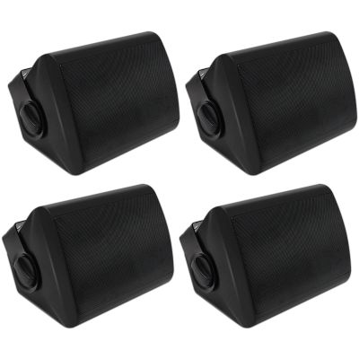 Herdio 5.25 Inches 600 Watts Passive Indoor Outdoor Speakers Wired Waterproof,Wall Mount Speakers with Loud Volume Suitable for Patio,Garden Home Theater,Black (2 Pairs)
