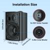 Herdio 5.25 Inches 600 Watts Passive Indoor Outdoor Speakers Wired Waterproof,Wall Mount Speakers with Loud Volume Suitable for Patio,Garden Home Theater,Black (2 Pairs) view 3