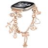 Bling Diamond Wristband Compatible with Fitbit Versa 4/Sense 2 Bracelet for Women,Dressy Metal Wristbands Strap Accessories Bling Rhinestone Watch Band for Fitbit Versa 4 Band (RoseGlod) view 1