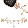 Bling Diamond Wristband Compatible with Fitbit Versa 4/Sense 2 Bracelet for Women,Dressy Metal Wristbands Strap Accessories Bling Rhinestone Watch Band for Fitbit Versa 4 Band (RoseGlod) view 2