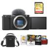 Sony ZV-E10 Mirrorless Camera, Black Bundle with, Corel Mac Photo Editing Software Suite, 32GB SD Card, Shoulder Bag view 1