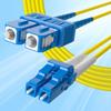 10Gtek Fiber Patch Cable - LC to SC OS2 1G/10G Singlemode Jumper Duplex 9/125 LSZH Fiber Optic Cord, Yellow, 0.3-Meter(1-ft), 4-Pack view 1