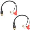 Duttek Short RCA Y Splitter Cable 8In/20cm, 90 Degree Righter Anglet 1 Female to 2 Male RCA Splitter Cable Bi-Directional for Subwoofer, TV, DVD, Amplifier 2 Pack view 1