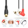 Duttek Short RCA Y Splitter Cable 8In/20cm, 90 Degree Righter Anglet 1 Female to 2 Male RCA Splitter Cable Bi-Directional for Subwoofer, TV, DVD, Amplifier 2 Pack view 2