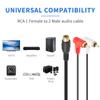 Duttek Short RCA Y Splitter Cable 8In/20cm, 90 Degree Righter Anglet 1 Female to 2 Male RCA Splitter Cable Bi-Directional for Subwoofer, TV, DVD, Amplifier 2 Pack view 3