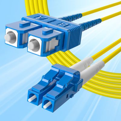 10Gtek Fiber Patch Cable - LC to SC OS2 1G/10G Singlemode Jumper Duplex 9/125 LSZH Fiber Optic Cord, Yellow, 12-Meter(39.4-ft)