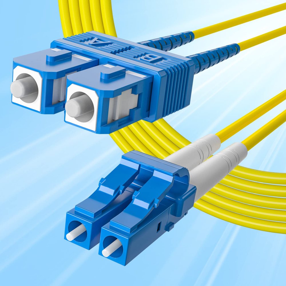 10Gtek Fiber Patch Cable - LC to SC OS2 1G/10G Singlemode Jumper Duplex 9/125 LSZH Fiber Optic Cord, Yellow, 80-Meter(262-ft)