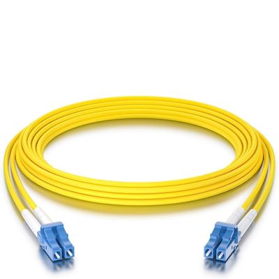10Gtek Fiber Patch Cable - LC to LC OS2 10Gb/Gigabit Singlemode Jumper Duplex 9/125 LSZH Fiber Optic Cord for SMF SFP Transceiver, Yellow, 0.2-Meter(0.6-ft)