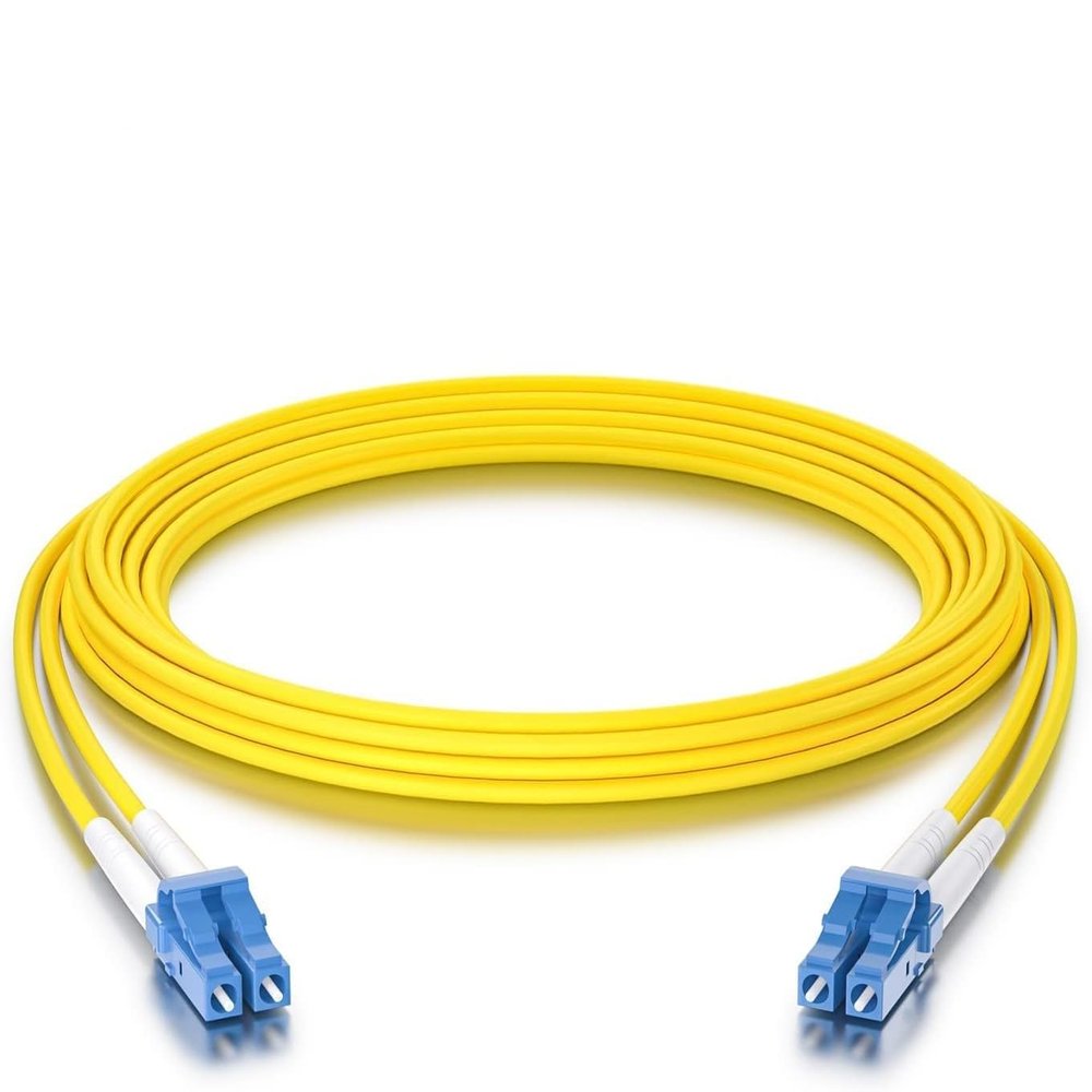 10Gtek Fiber Patch Cable - LC to LC OS2 10Gb/Gigabit Singlemode Jumper Duplex 9/125 LSZH Fiber Optic Cord for SMF SFP Transceiver, Yellow, 0.2-Meter(0.6-ft)
