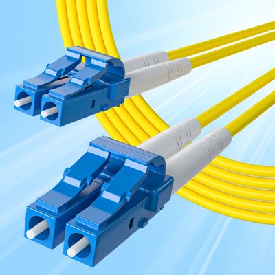 10Gtek Fiber Patch Cable - LC to LC OS2 10Gb/Gigabit Singlemode Jumper Duplex 9/125 LSZH Fiber Optic Cord for SMF SFP Transceiver, Yellow, 7-Meter(23-ft), 2-Pack