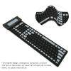 103 Keys Foldable Silicone Keyboard, Portable Soft Touch Flexible Keyboard Roll Up Keyboard with USB Receiver, Silent Typing Keyboard for PC Laptop (Black) view 3