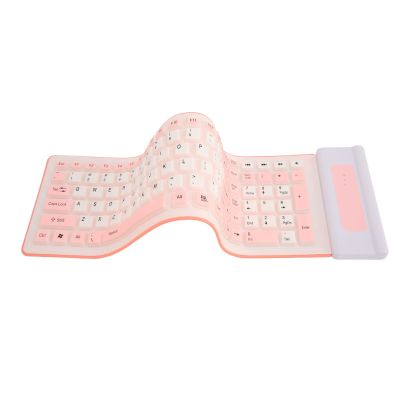 103 Keys Foldable Silicone Keyboard, Portable Soft Touch Flexible Keyboard Roll Up Keyboard with USB Receiver, Silent Typing Waterproof Keyboard for PC Laptop (Dark Gray)