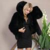 HINDOLA Womens Luxury Jacket Winter Warm Fluffy Faux Fur Short Coat Hooded Parka Outwear view 4
