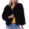 HINDOLA Womens Luxury Jacket Winter Warm Fluffy Faux Fur Short Coat Hooded Parka Outwear view 1