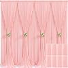 8 Panels Blush Pink Backdrop Curtain for Parties Wedding Wrinkle Free Pink Photo Curtains Backdrop Drapes Fabric Decoration for Baby Shower Birthday Party 40ft(W) x 10ft(H) view 1