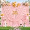 8 Panels Blush Pink Backdrop Curtain for Parties Wedding Wrinkle Free Pink Photo Curtains Backdrop Drapes Fabric Decoration for Baby Shower Birthday Party 40ft(W) x 10ft(H) view 3